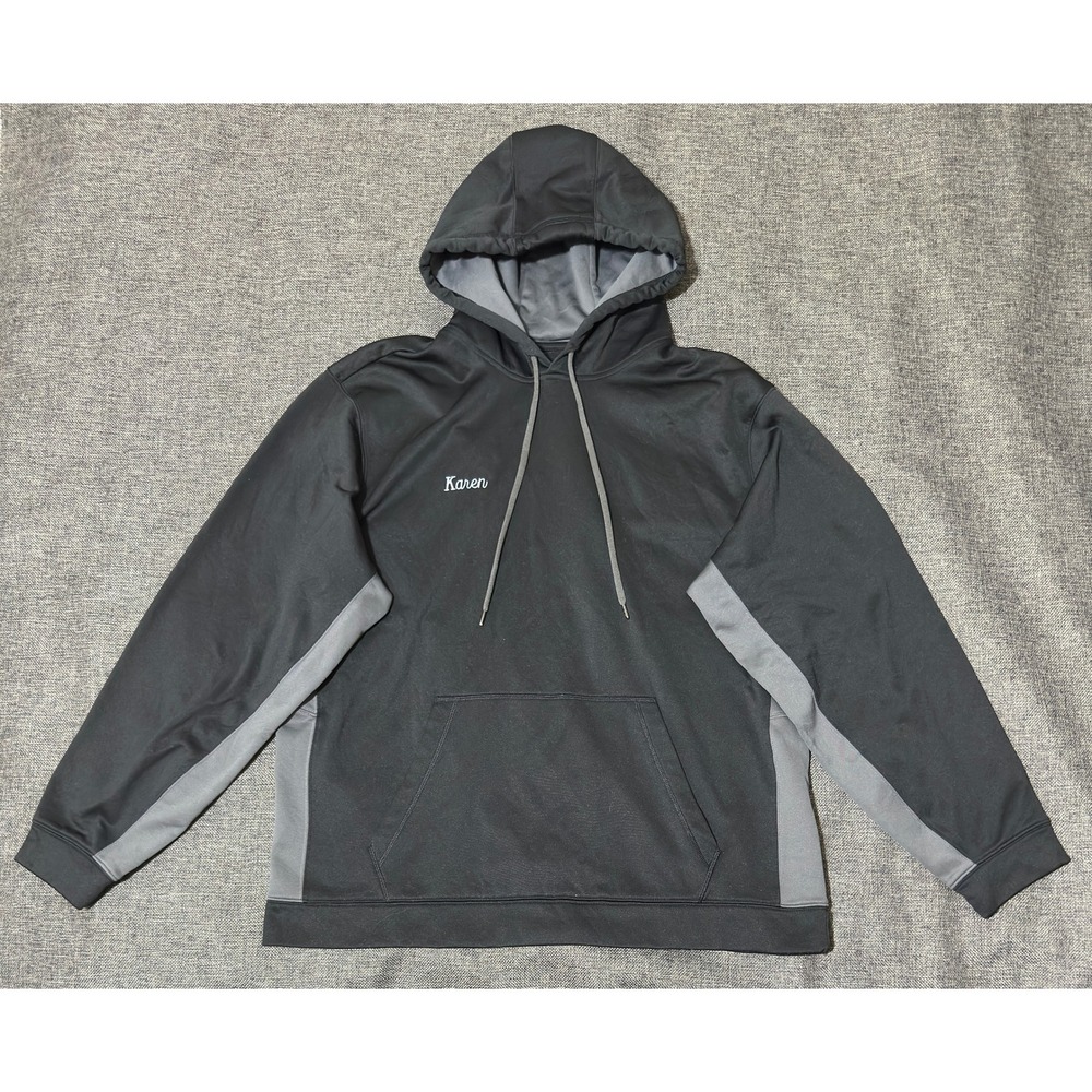 Sport-Tek Mens XL Hoodie Giddy Up Stables Karen Black Gray Pullover